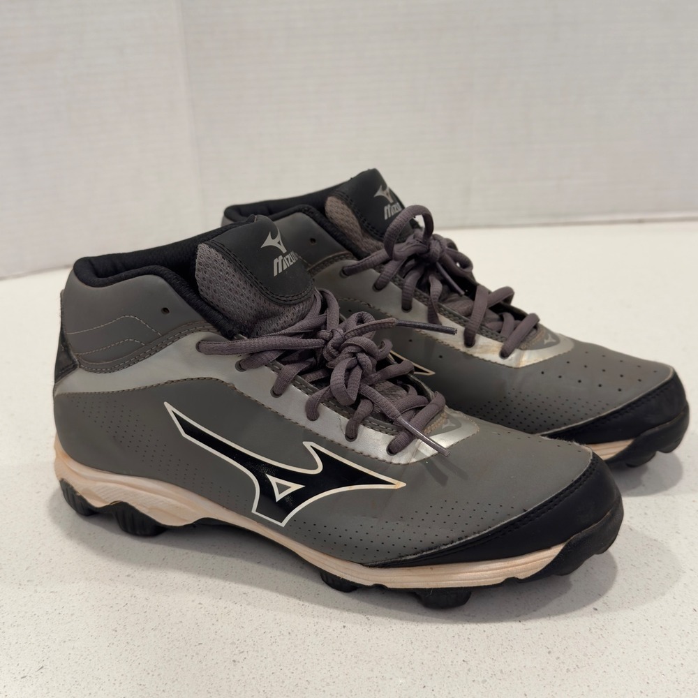 Mizuno Baseball Softball Cleats‎ Molded Mid Top Kids Gray Shoes
